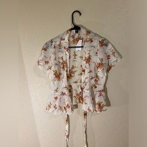 Female Floral Sheer Top